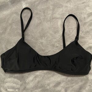 Aerie Black Scoop Neck Bikini Top Size Small